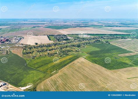 European Plain Landscape, View from a Great Height Stock Image - Image ...