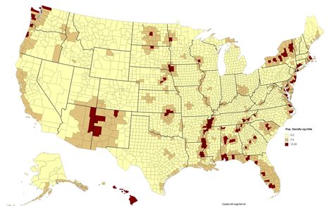 Us population density map - figute