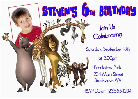 Madagascar Birthday Invitations Personalized Photo Invitations Cmartistry Madagascar | BirthdayBuzz