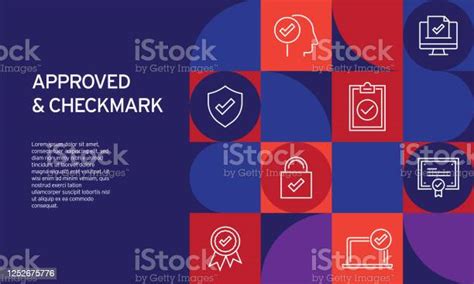 Approved And Checkmarks Related Design With Line Icons Simple Outline ...