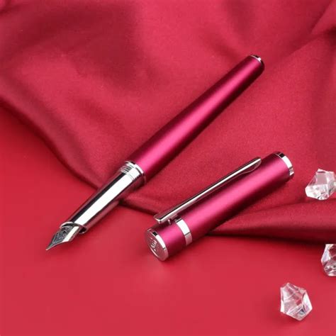 FREE ENGRAVING METAL Pink Fountain Pen Fine Nib 0.5 mm Iridium Tip Personalised $24.90 - PicClick AU