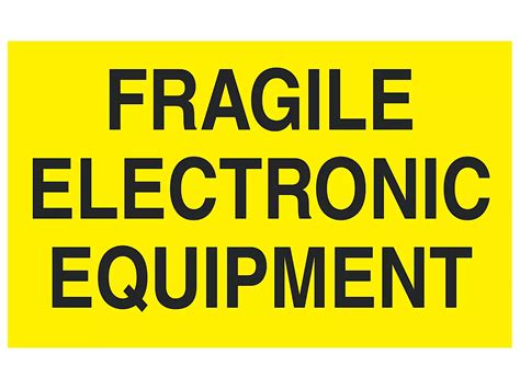 "Fragile Electronic Equipment" Label - 3 x 5" S-1860 - Uline