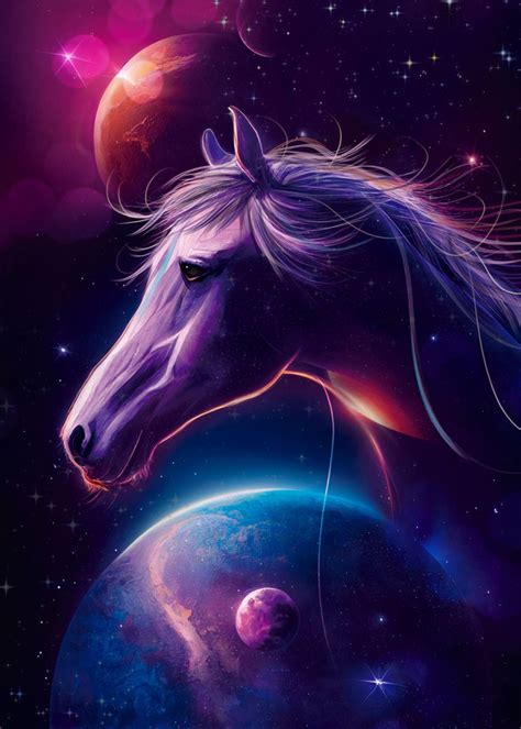 'Galaxy Horse' Poster by Henry Barre Art | Displate