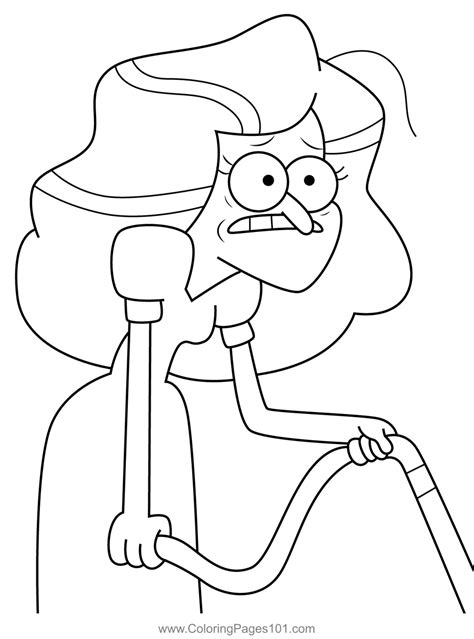 Mrs. Gleeful Gravity Falls Coloring Page for Kids - Free Gravity Falls Printable Coloring Pages ...