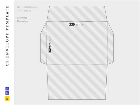 Free C5 Envelope Template (Ai, PSD)