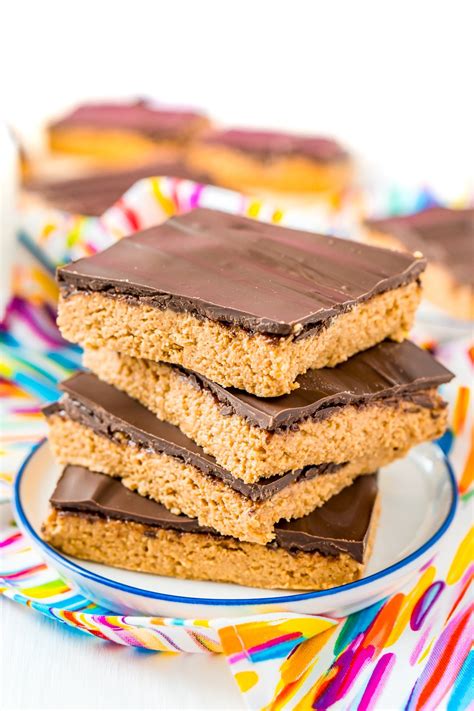 Peanut Butter Bars Recipe - 5 Ingredients! | Sugar and Soul