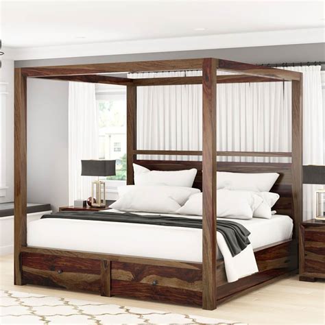 Dellbeck Queen Canopy Bed With Storage Drawers Ashley ...