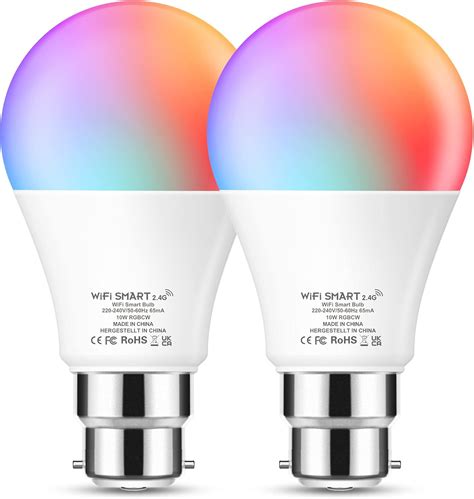 Fulighture WiFi Smart Bulb, LED Alexa Light Bulbs, B22 Bayonet Dimmable ...