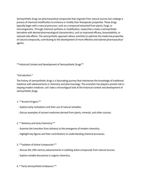 Semisynthetic Drugs Are Pharmaceutical Compounds That Originate From Natural Sources But Undergo ...