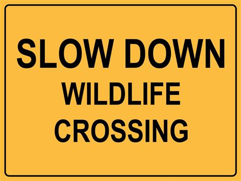 Slow Down Wildlife Crossing Sign - New Signs