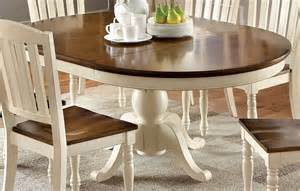 Harrisburg Vintage White and Dark Oak Oval Extendable Dining Table from Furniture of America ...