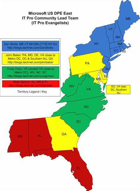 East Coast States Map - Printable Map