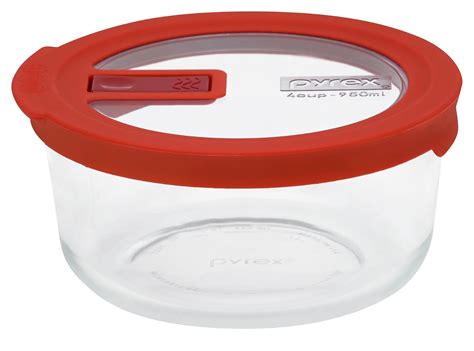 Pyrex No Leak Lids Clear Round Glass Food Storage Containers 1 2 4 7 Cup | eBay