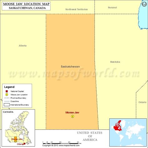 Where is Moose Jaw Located in Canada Map