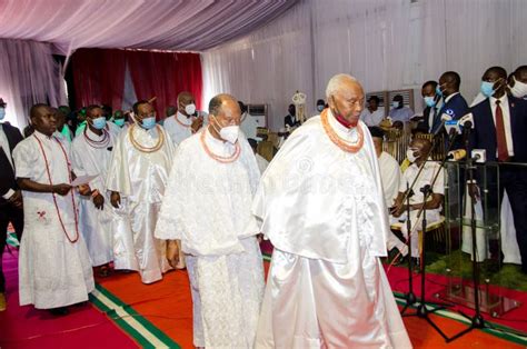 Oba of Benin Gets Documents on Repatriated Artefacts. Editorial Stock ...