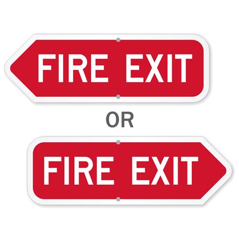 Directional Fire Exit Sign, SKU: K2-4919 - MySafetySign.com