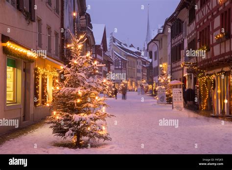 Winter, town, Stein am Rhein Stock Photo - Alamy