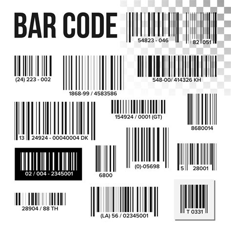 Bar Code Set Vector. Price Scan. Product Label. Information UPC Scanner ...