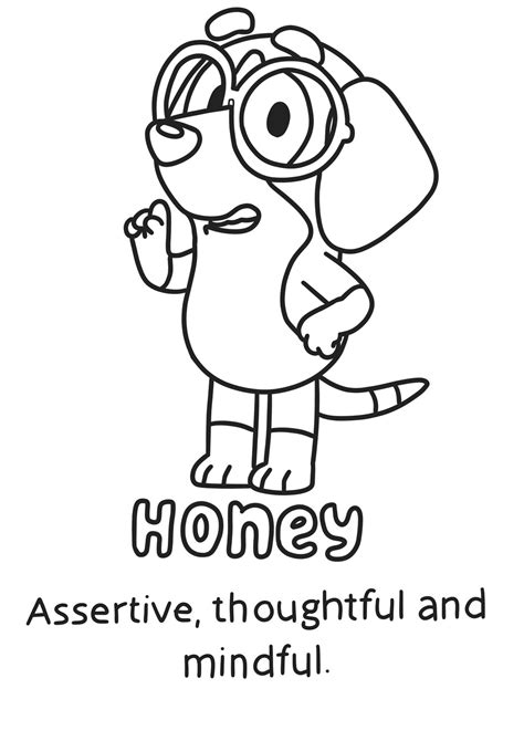 Honey Colouring Page Bluey - Etsy