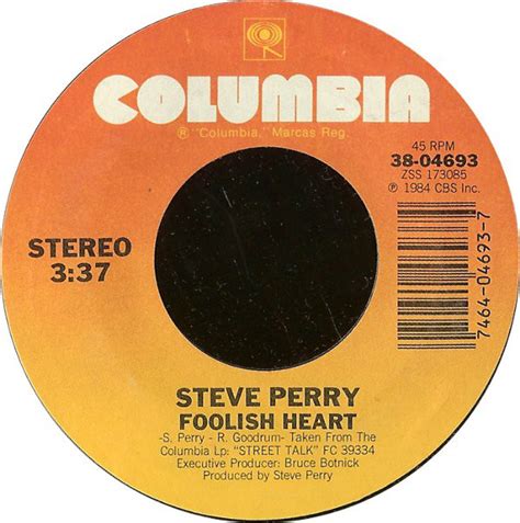 Steve Perry - Foolish Heart (1984, Vinyl) | Discogs