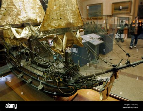 A 1925 model of the 17th century merchant ship Mayflower appears in a ...