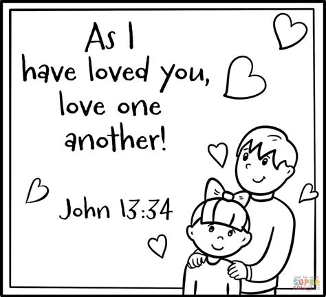 As I Have Loved You, Love One Another - Encouraging Christian Note coloring page | Free ...