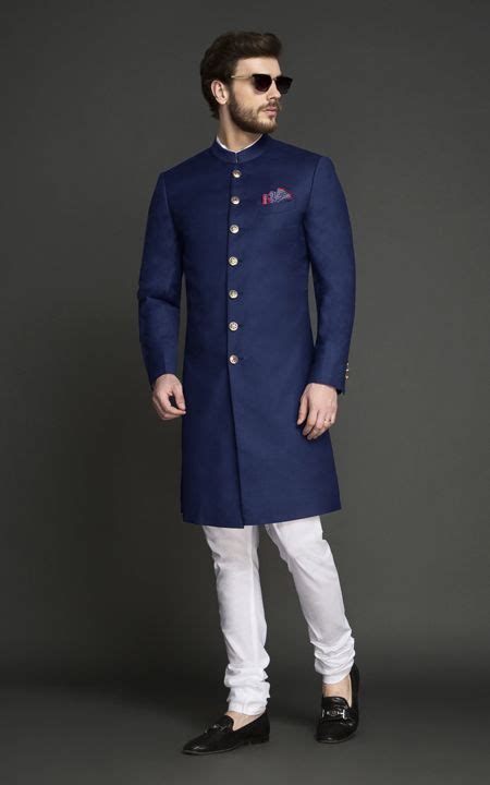 Trendy Turkish Blue Wedding Achkan | Achkan, Indian men fashion ...