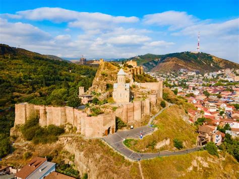 Narikala Fortress Aerial Panoramic View, Tbilisi Editorial Photography - Image of caucasus ...