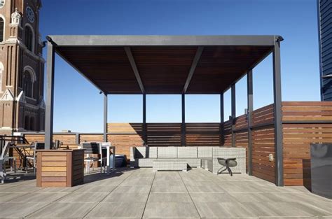 Steel Shade Structure - Chicago Roof Deck + Garden