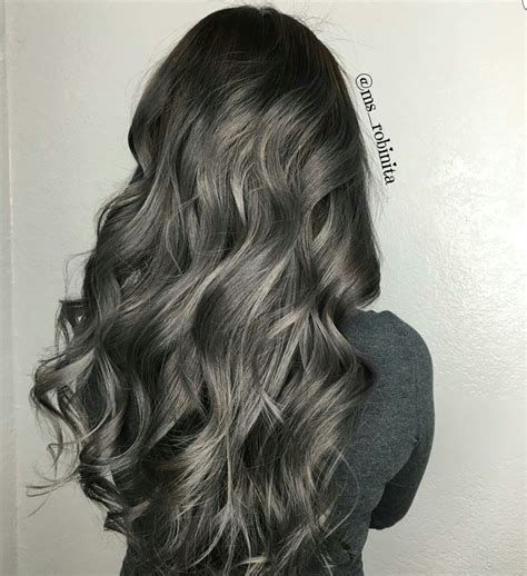 Gunmetal grey ♡♡♡ | Silver hair color, Charcoal hair, Hair styles