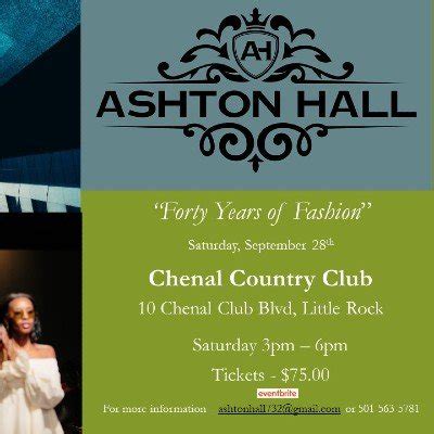 Ashton Hall Collection - "Forty Years of Fashion" Tickets, Chenal Country Club, Little Rock, 28 ...