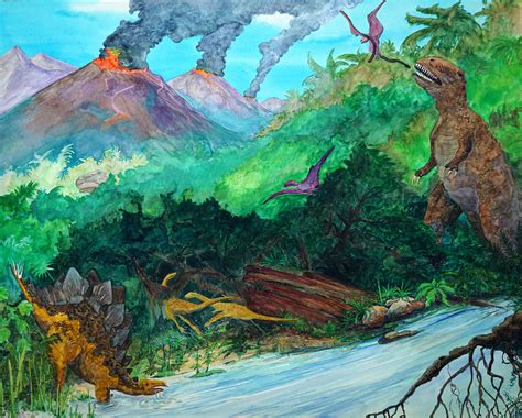 Jurassic Scene Painting by Dennis Naumick - Fine Art America