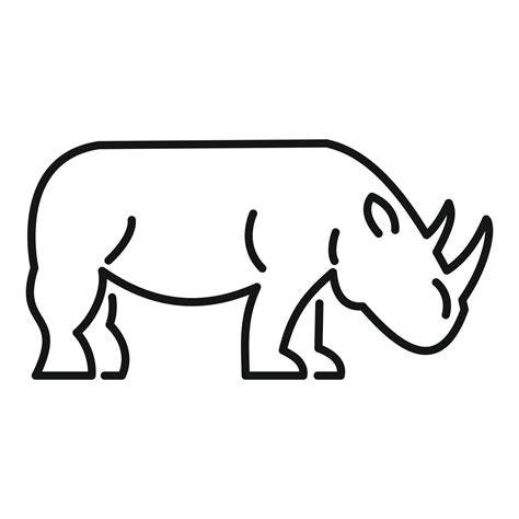 Rhino horn icon, outline style 14554471 Vector Art at Vecteezy