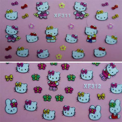 50 Pcs Beautiful Nail Sticker Design Hello Kitty Nail Stickers 3D Nail ...