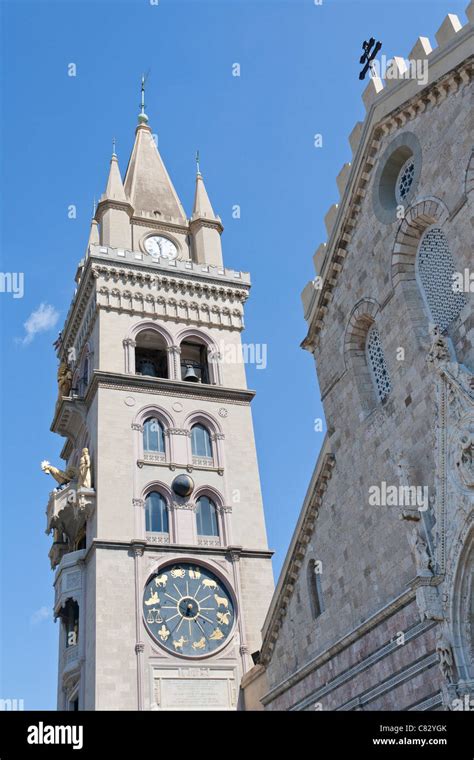 Messina Cathedral, Piazza Del Duomo, Messina, Sicily, Italy Stock Photo ...