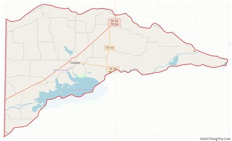 Map of Delta County, Texas - Địa Ốc Thông Thái