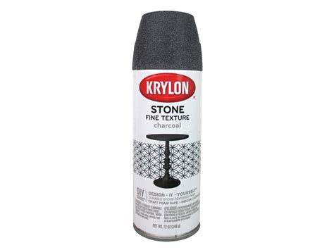 Krylon Fine Stone Textured Finish Spray Paint, Charcoal, 12 oz ...