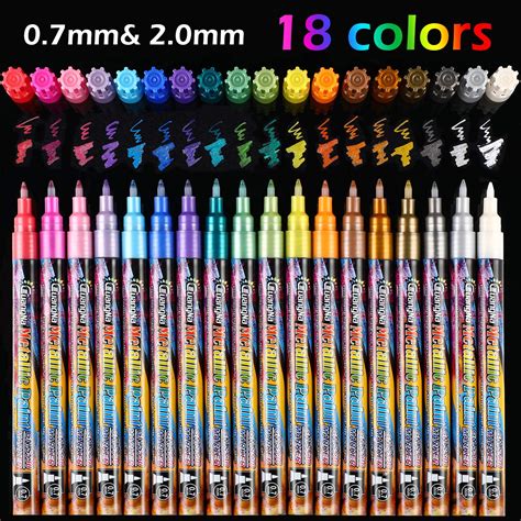 Buy Blulu Metallic Marker Pens, 0.7 mm Extra Fine Point Paint Pen ...