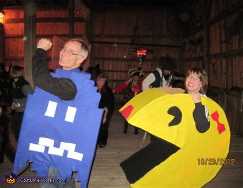 Pac Man and Blue Ghost Couple Halloween Costume