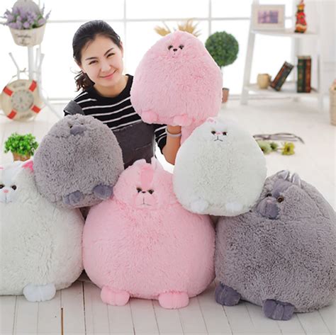 Giant Fluffy Fat Cat Plush Toy Cute Persian Cat Stuffed Animal Pillow ...