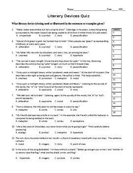 Literary Device Quiz 2 by Hadfield's Math and ELA Emporium | TpT