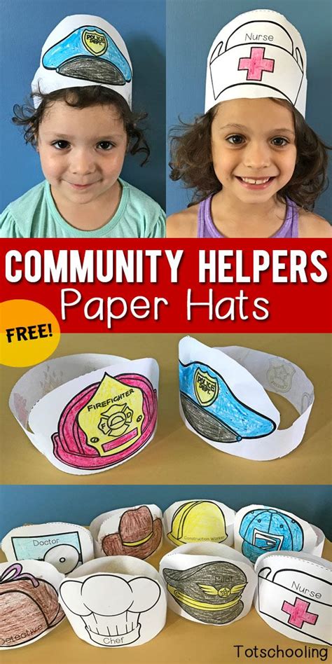 Community Helpers Printable Paper Hats | Community helpers preschool, Community helpers ...