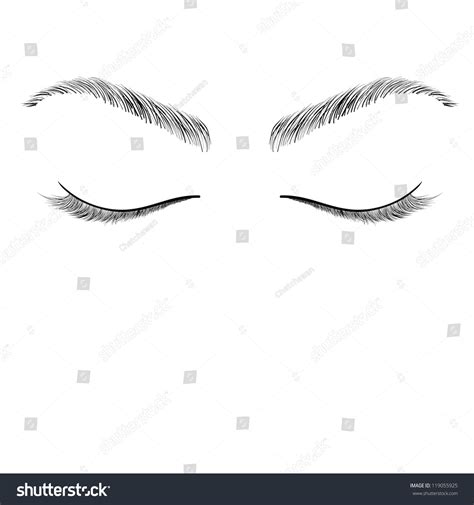 Closed Eyes Sketch Vector Stock Vector 119055925 - Shutterstock