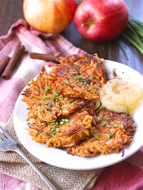 Sweet Potato Latkes with Spiked Apple Sauce