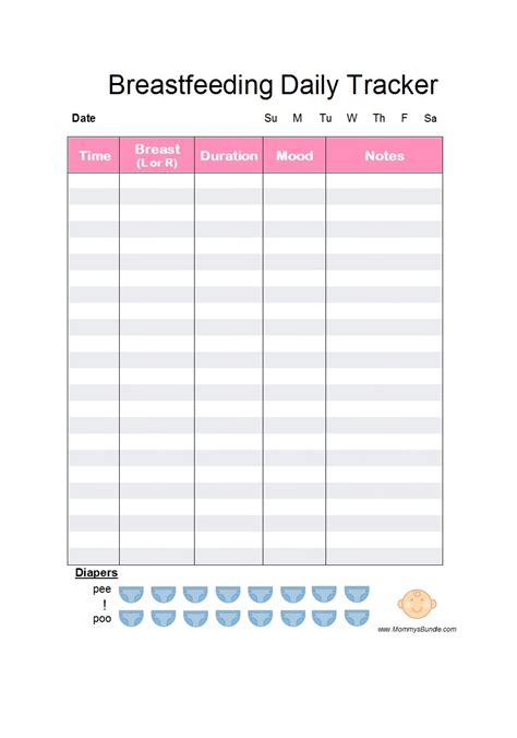 Daily Printable Baby Feeding And Diaper Chart Best Picture Of Chart ...