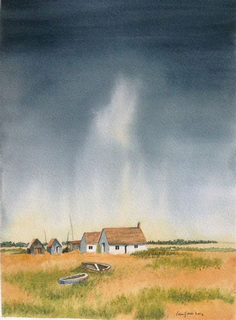 Stormy Sky in watercolour by Fan Jones inspired by Geoff Kersey | Watercolor landscape paintings ...