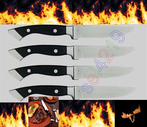 Longhorn Steakhouse Steak Knives 4 Knife Set BBQ Kitchen Dining Chop Camping New - Flatware ...