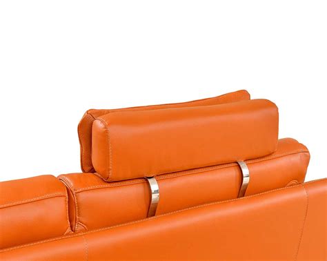 Modern Orange Leather Sectional Sofa EF533 | Leather Sectionals