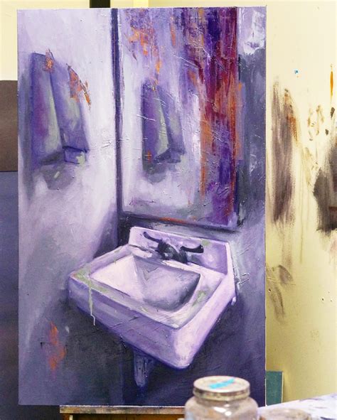 Some bathroom painting I did. 24” x 48” : r/oilpainting