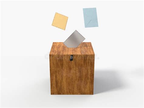 Old Style Voting Box with Padlock and Vote Envelopes. Stock Illustration - Illustration of ...